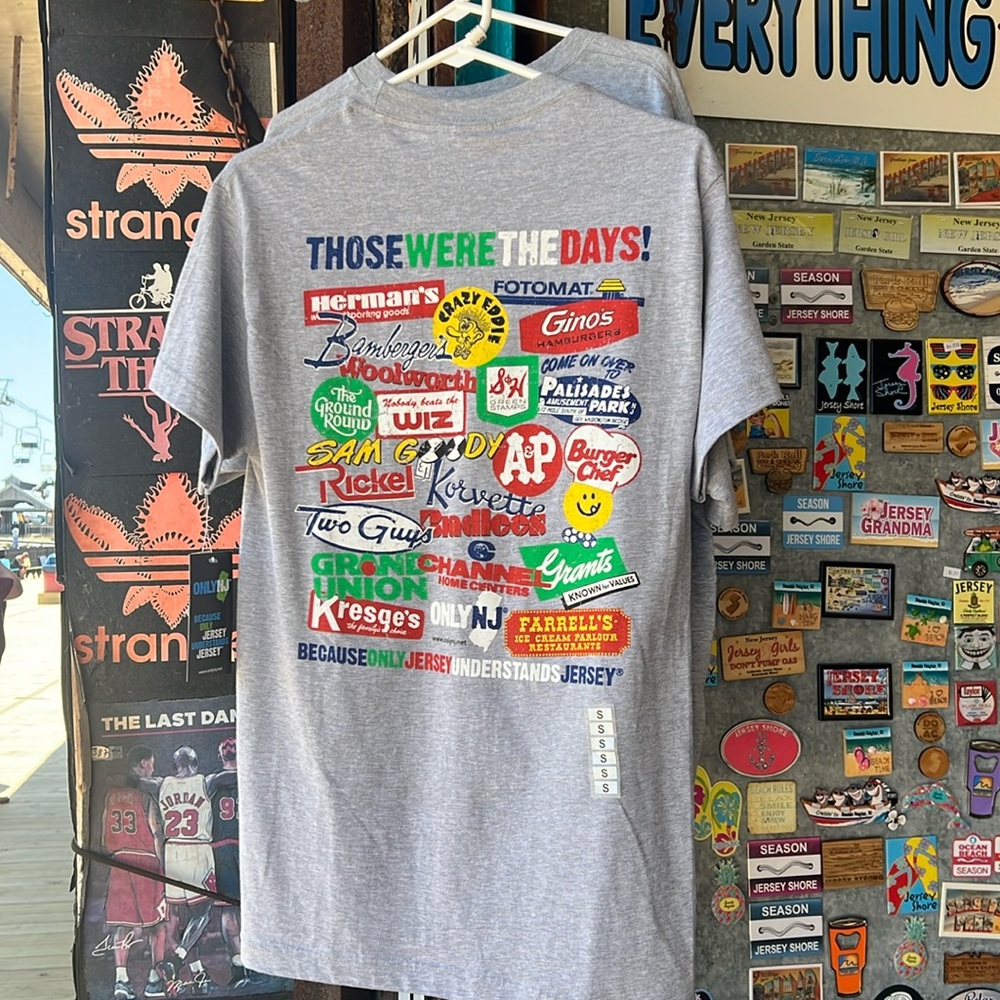 Heather Grey Short Sleeve Tee with Vintage New Jersey Graphics